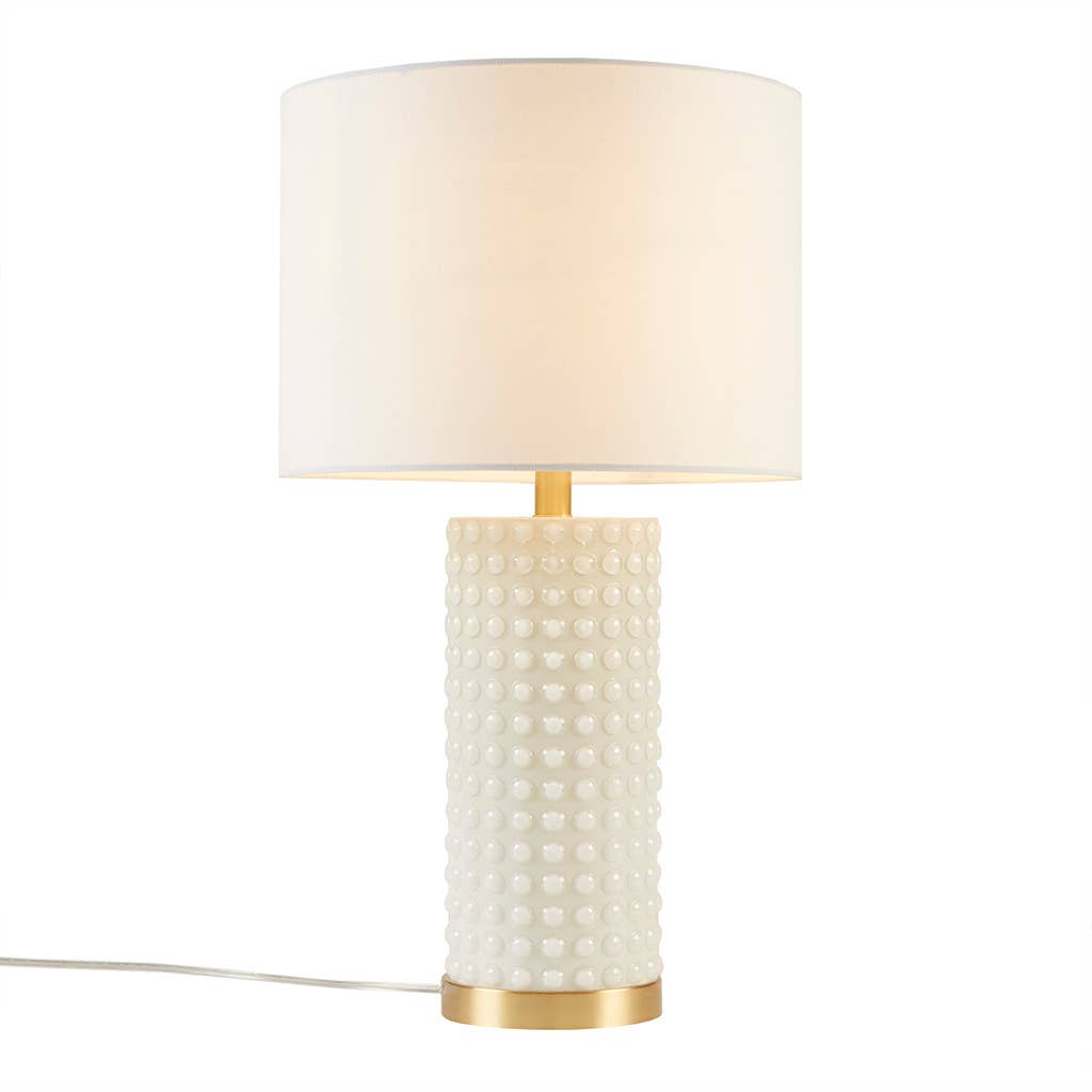 Gold White Glass Textured Dot Table Lamp Desk Lamp