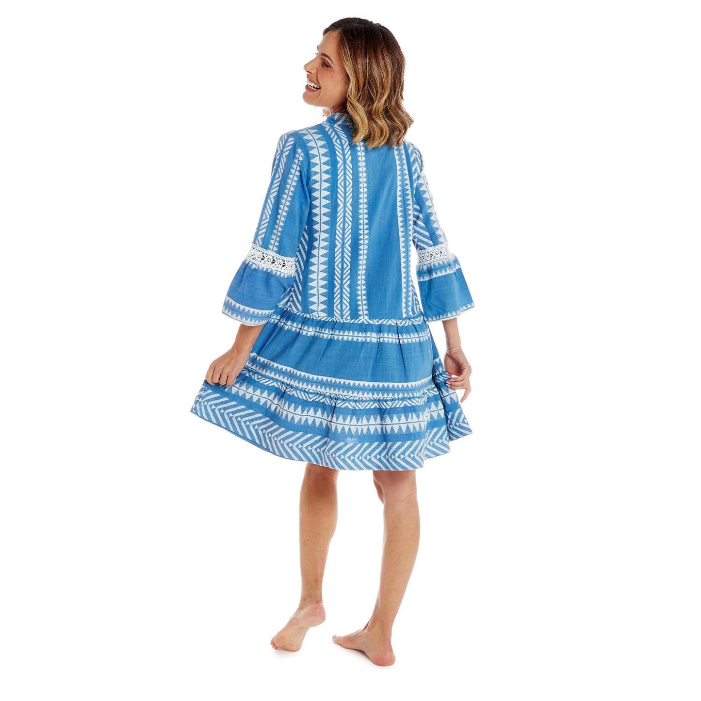 Blue and White Relaxed Fit Dress