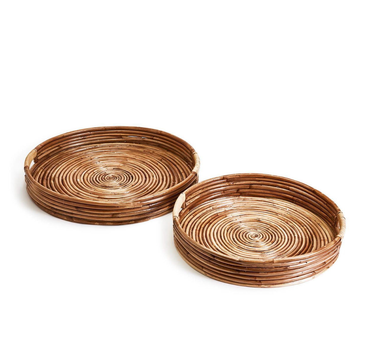 Cap Juluca Set of 2 Hand-Crafted Cane Round Tray