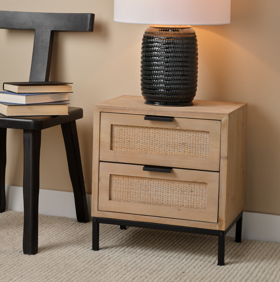 Reed 2 Drawer Side Table