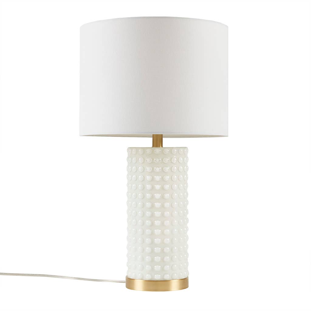 Gold White Glass Textured Dot Table Lamp Desk Lamp