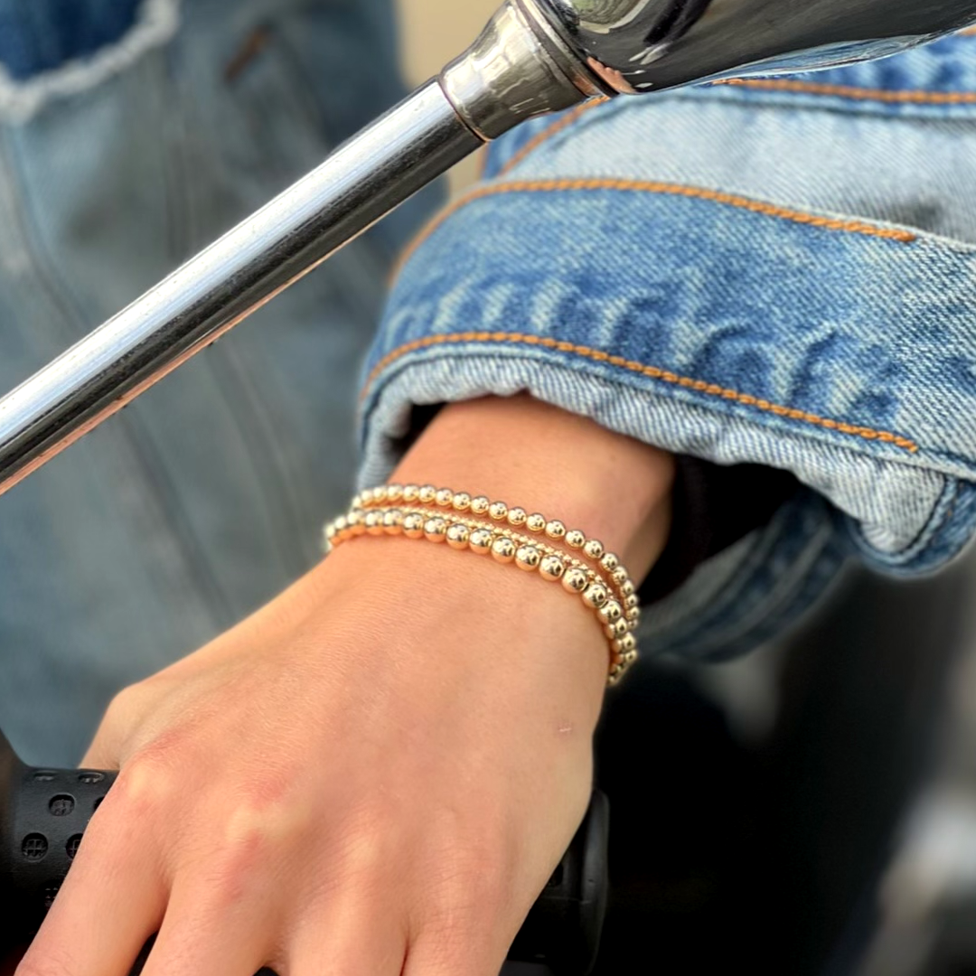 3MM Gold Ball Bracelet