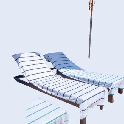 2 Pack of Chaise Lounge Chair Towels, 30 x 85, Fitted Pocket