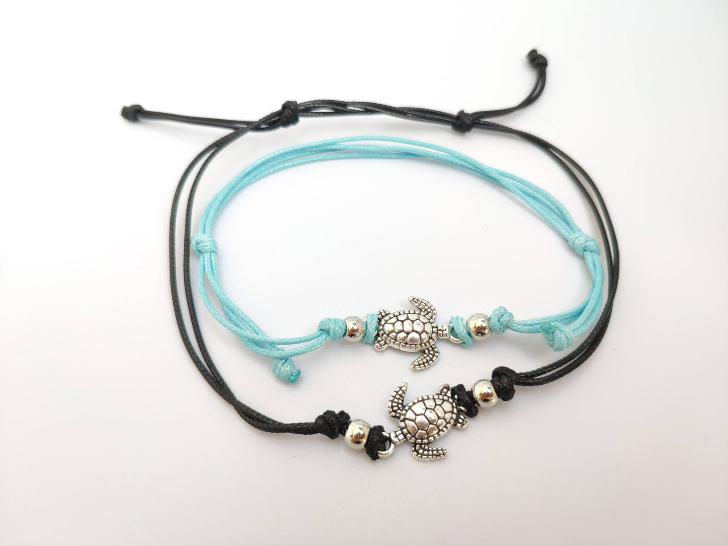 Black Turtle Anklet - Turquoise Turtle Ankle Bracelet