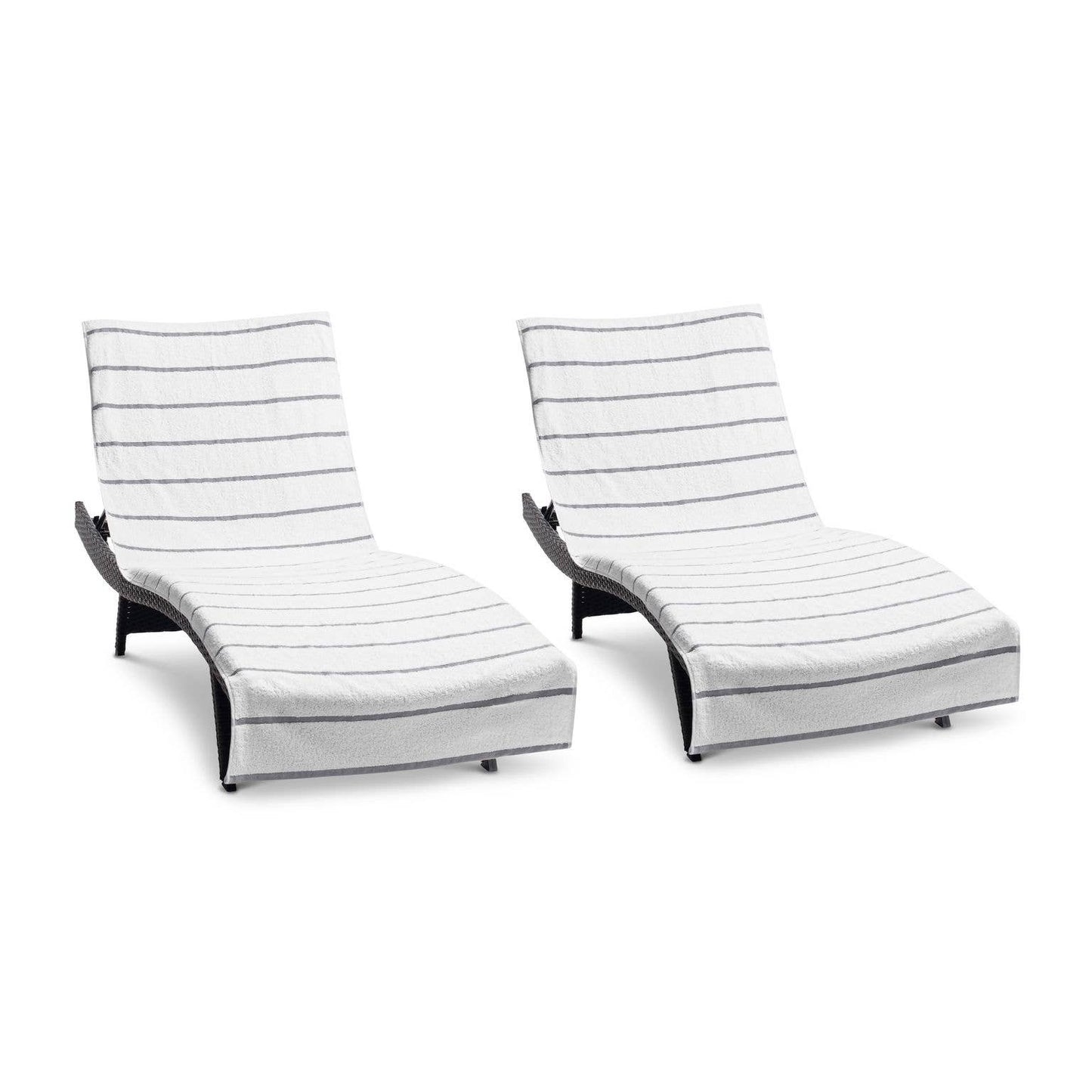 2 Pack of Chaise Lounge Chair Towels, 30 x 85, Fitted Pocket