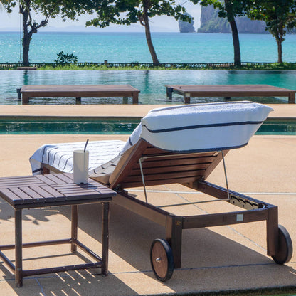 2 Pack of Chaise Lounge Chair Towels, 30 x 85, Fitted Pocket