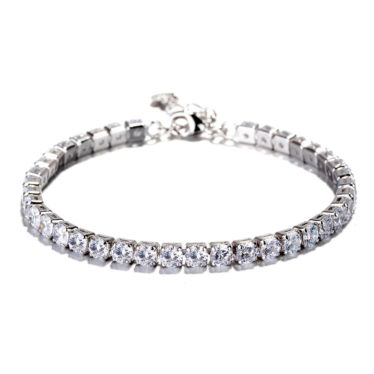Silver Crystal Adjustable Anklet