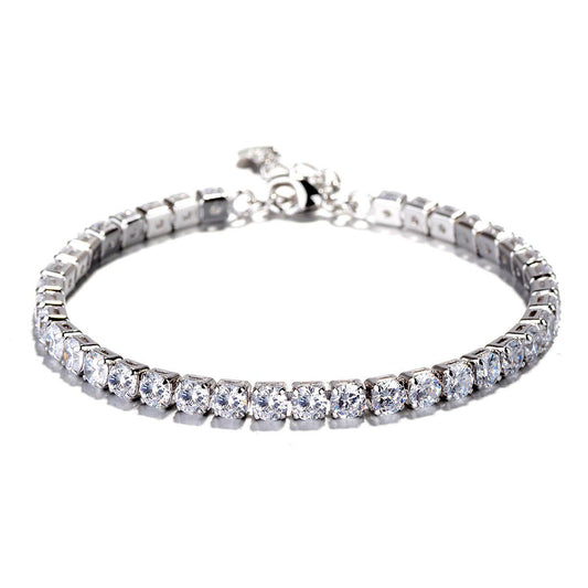 Silver Crystal Adjustable Anklet