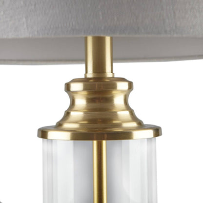[Set of 2] Clear Glass Base Table Lamp Desk Lamp, Gold