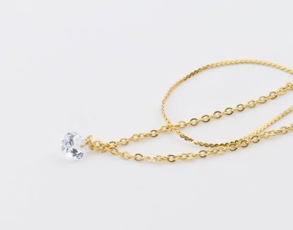 Dainty CZ Anklet - 18k Gold Diamond Ankle Bracelet