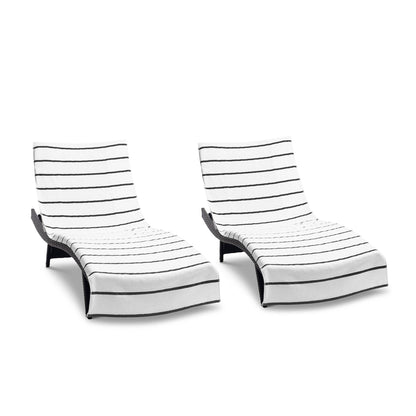 2 Pack of Chaise Lounge Chair Towels, 30 x 85, Fitted Pocket