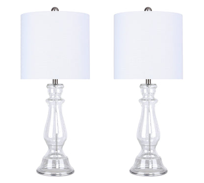 Bishop 25" Glass Table Lamp w/ Baluster-Inspired Body (2 PK)