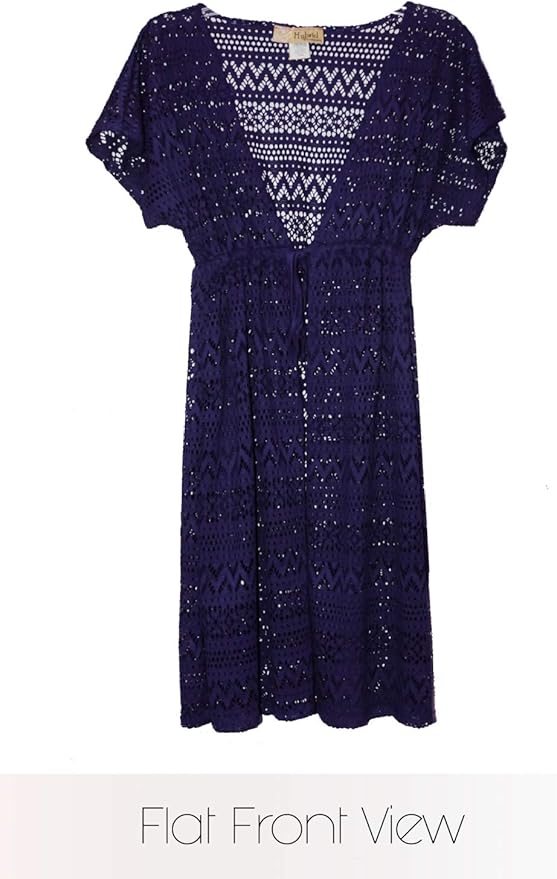 Hybrid & Company Women's Open Front Crochet Bikini Cover up