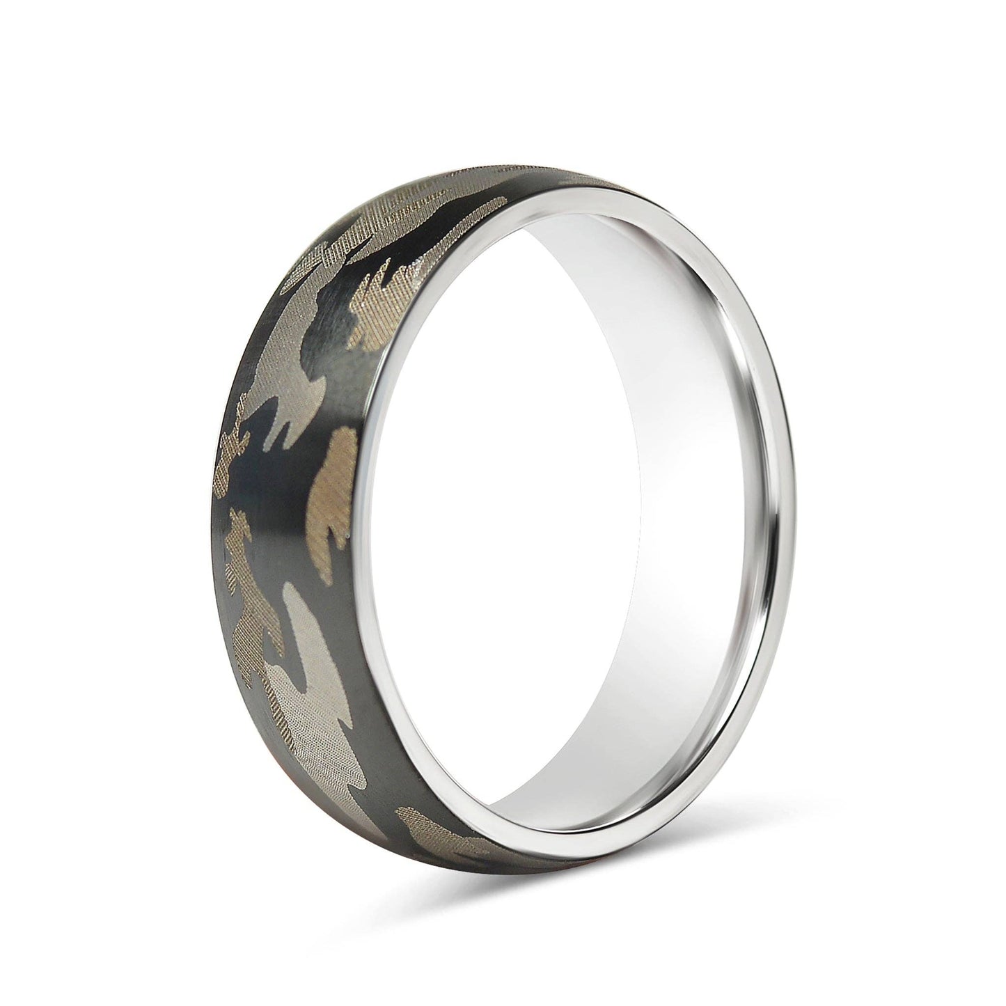 Camouflage Stainless Steel Blank Ring