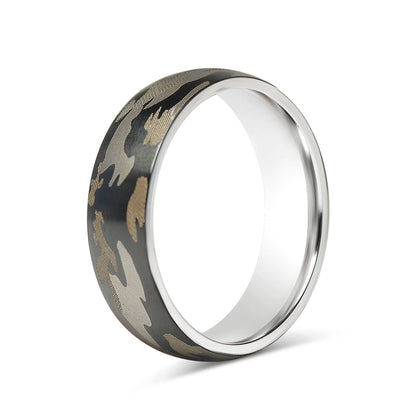 Camouflage Stainless Steel Blank Ring