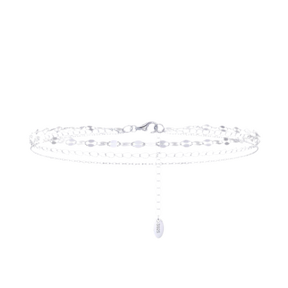 Silver 14k Gold Plated 3-Layer Stacking Anklet