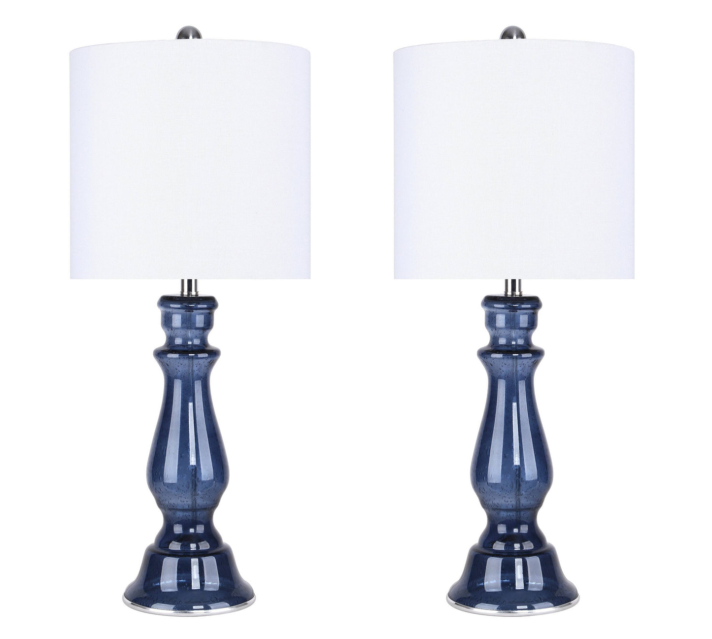 Bishop 25" Glass Table Lamp w/ Baluster-Inspired Body (2 PK)