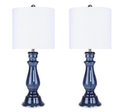 Bishop 25" Glass Table Lamp w/ Baluster-Inspired Body (2 PK)