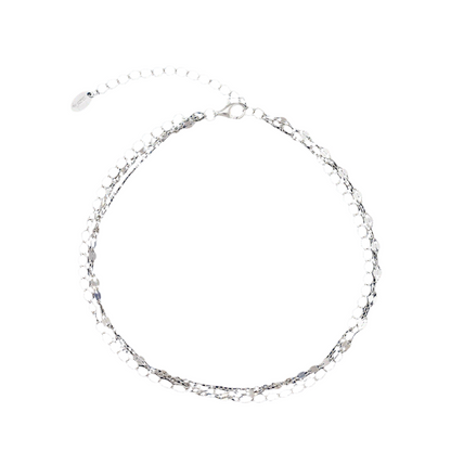 Silver 14k Gold Plated 3-Layer Stacking Anklet