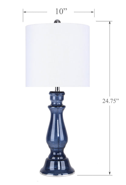 Bishop 25" Glass Table Lamp w/ Baluster-Inspired Body (2 PK)