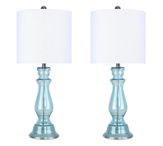 Bishop 25" Glass Table Lamp w/ Baluster-Inspired Body (2 PK)