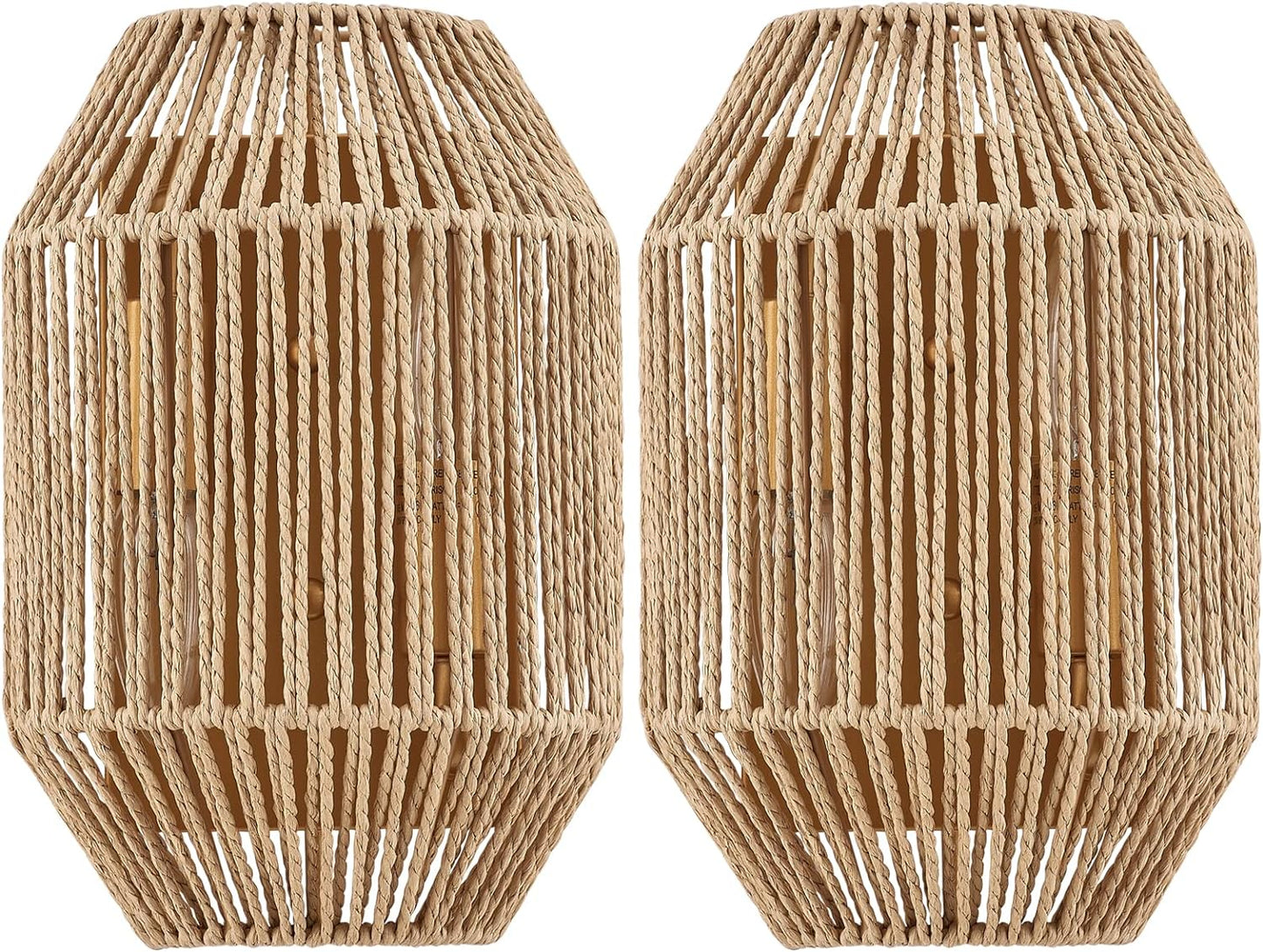 Set Of 2 Rattan Wall Sconces