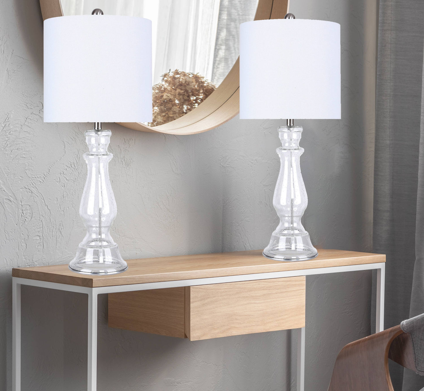 Bishop 25" Glass Table Lamp w/ Baluster-Inspired Body (2 PK)