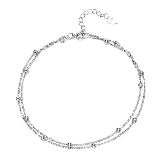 Silver Bead Anklet