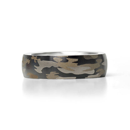 Camouflage Stainless Steel Blank Ring