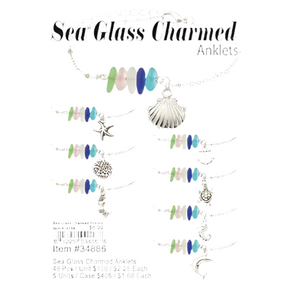 Puka Creations Sea Glass Charmed Anklets