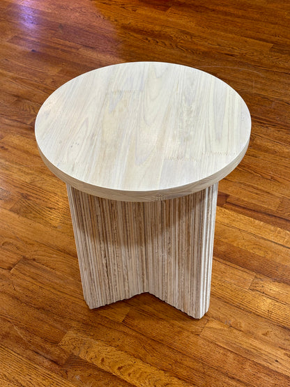 Sagebrook Home: Petrified Wood And Teak 20" Accent Table (Custom Wood Top)