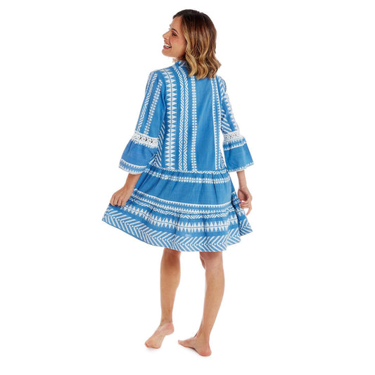 Blue and White Relaxed Fit Dress