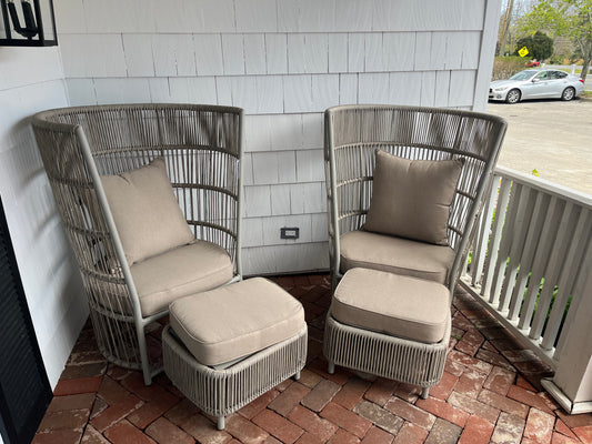 Outdoor chair with ottoman