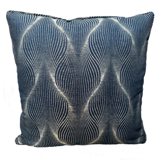 18 x 18 Blue & Silver Throw Pillow