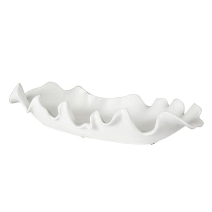 Ruffled Feathers Indoor-Outdoor Bowl, White