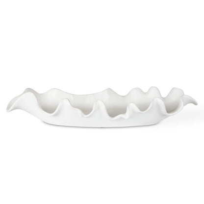 Ruffled Feathers Indoor-Outdoor Bowl, White