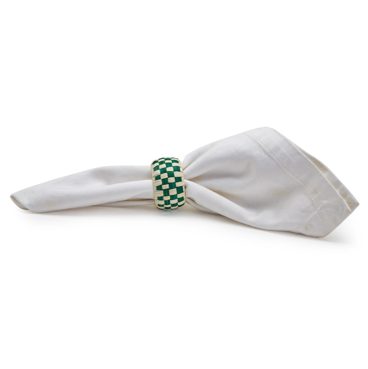 Woven Garden Set of 4 Napkin Rings - Raffia/Cane/Plastic