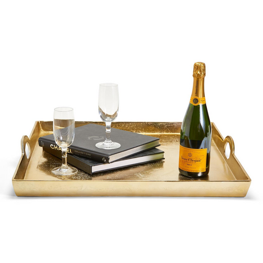 Hotel De Ville Gold Decorative Square Tray