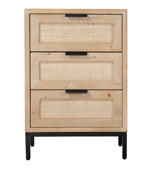 Reed 3 Drawer Side Table