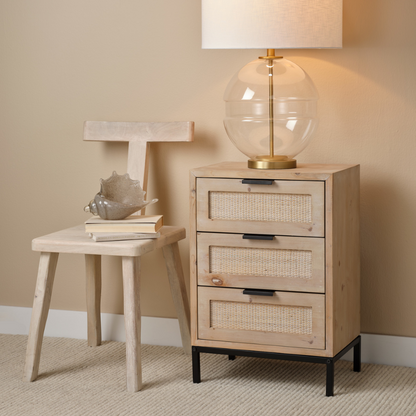 Reed 3 Drawer Side Table