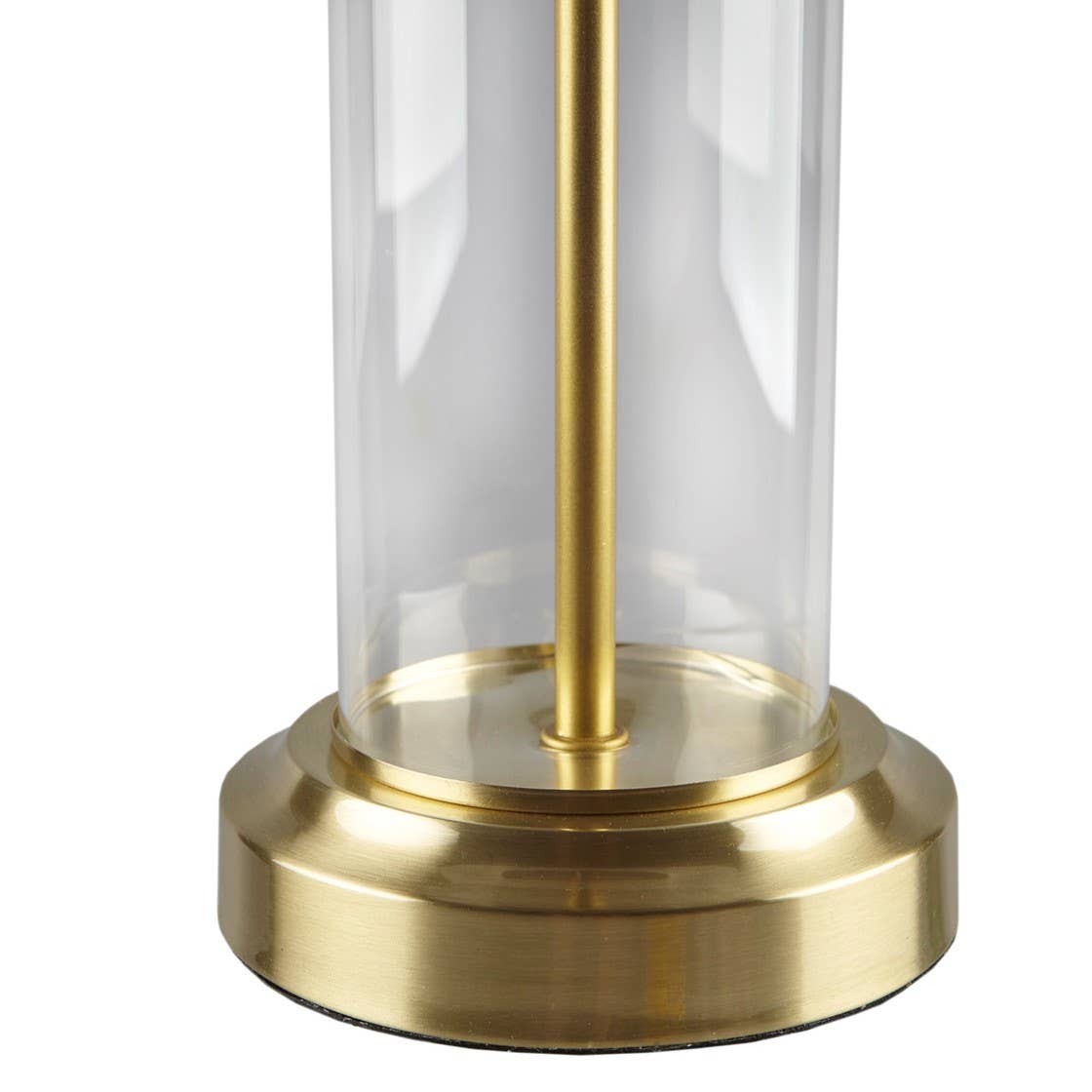 [Set of 2] Clear Glass Base Table Lamp Desk Lamp, Gold