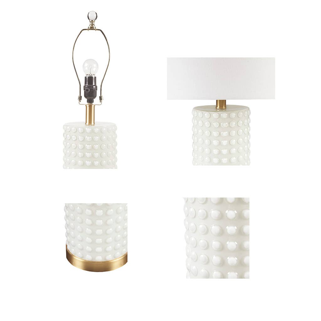 Gold White Glass Textured Dot Table Lamp Desk Lamp