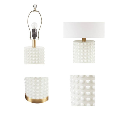 Gold White Glass Textured Dot Table Lamp Desk Lamp