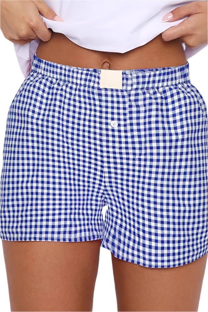 High Waist Plaid Shorts
