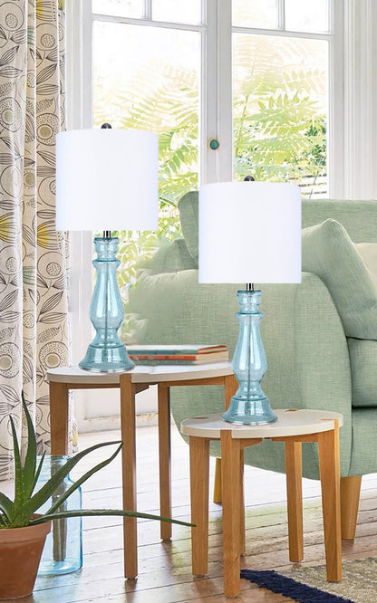 Bishop 25" Glass Table Lamp w/ Baluster-Inspired Body (2 PK)