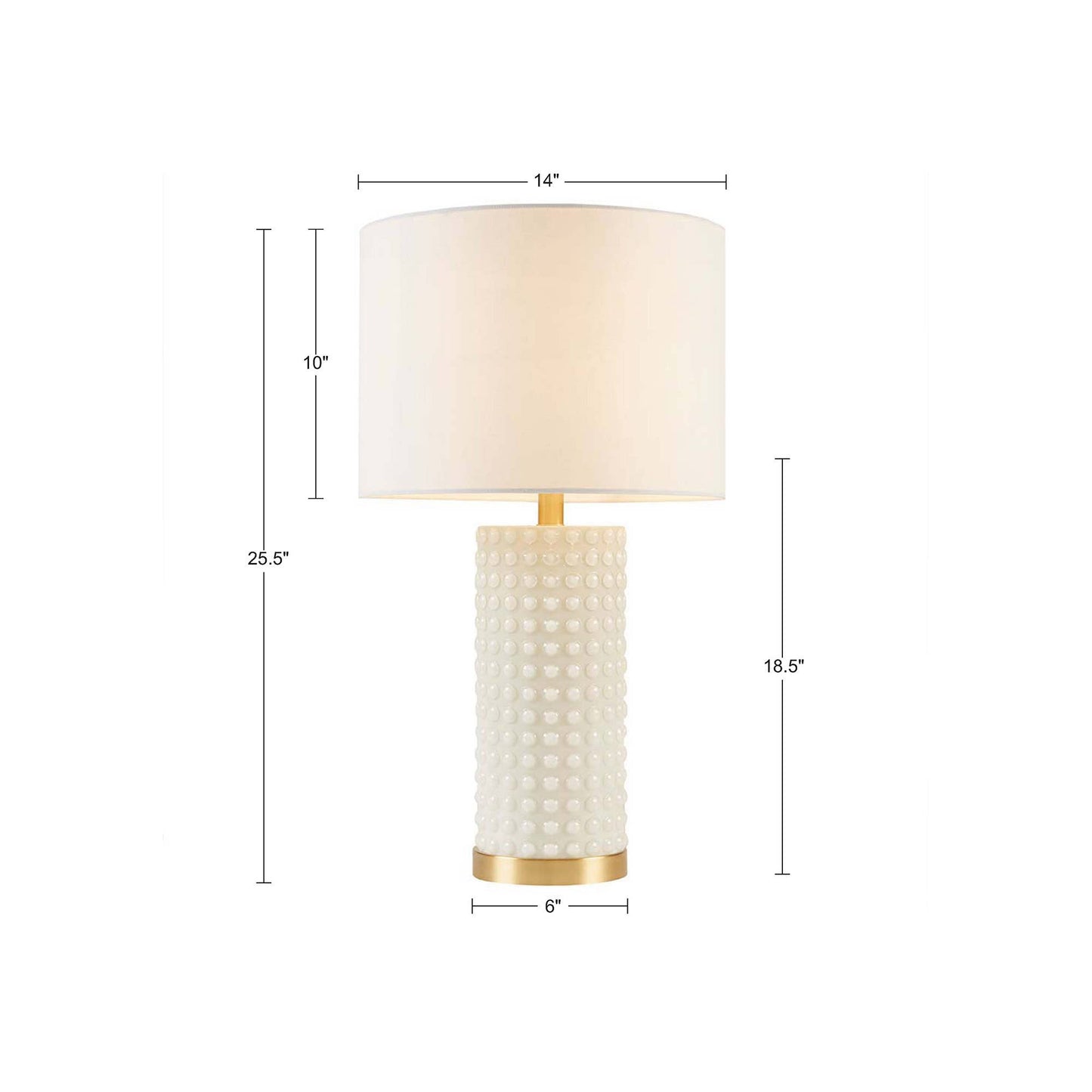Gold White Glass Textured Dot Table Lamp Desk Lamp