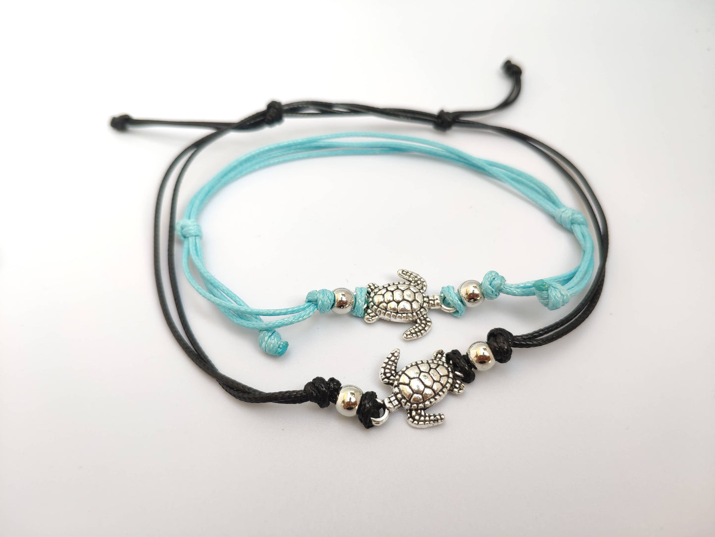 Black Turtle Anklet - Turquoise Turtle Ankle Bracelet