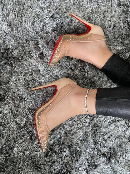 Silver Crystal Adjustable Anklet