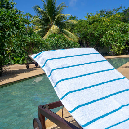 2 Pack of Chaise Lounge Chair Towels, 30 x 85, Fitted Pocket