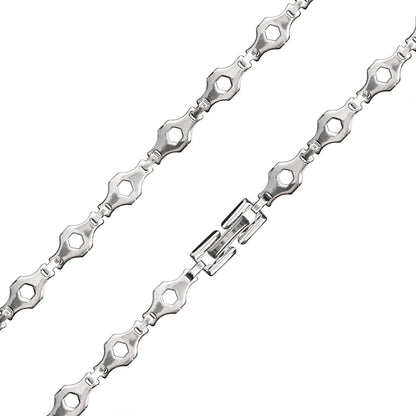 Stainless Steel Hexagon Fancy Chain Necklace